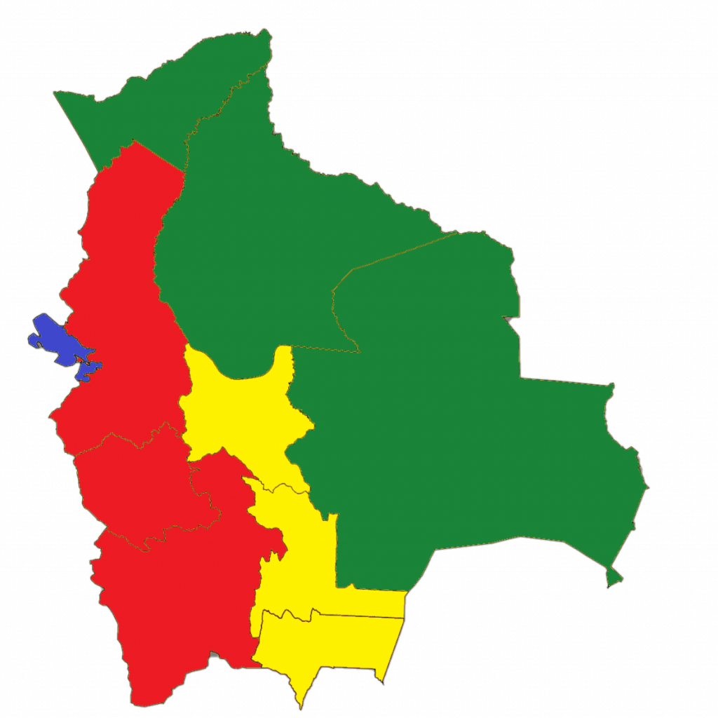 Mapa de regiones de Bolivia e investigación de mercados por zona